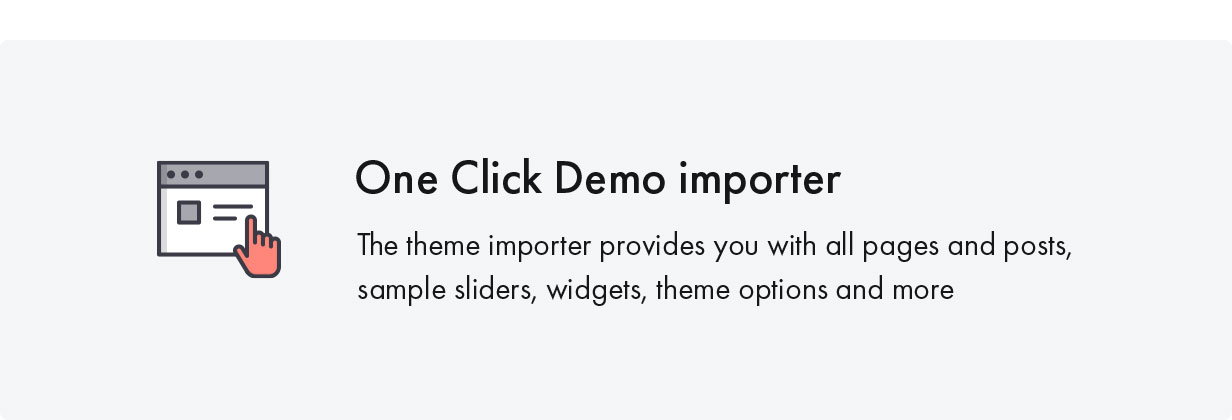Konte WordPress theme supports one click import