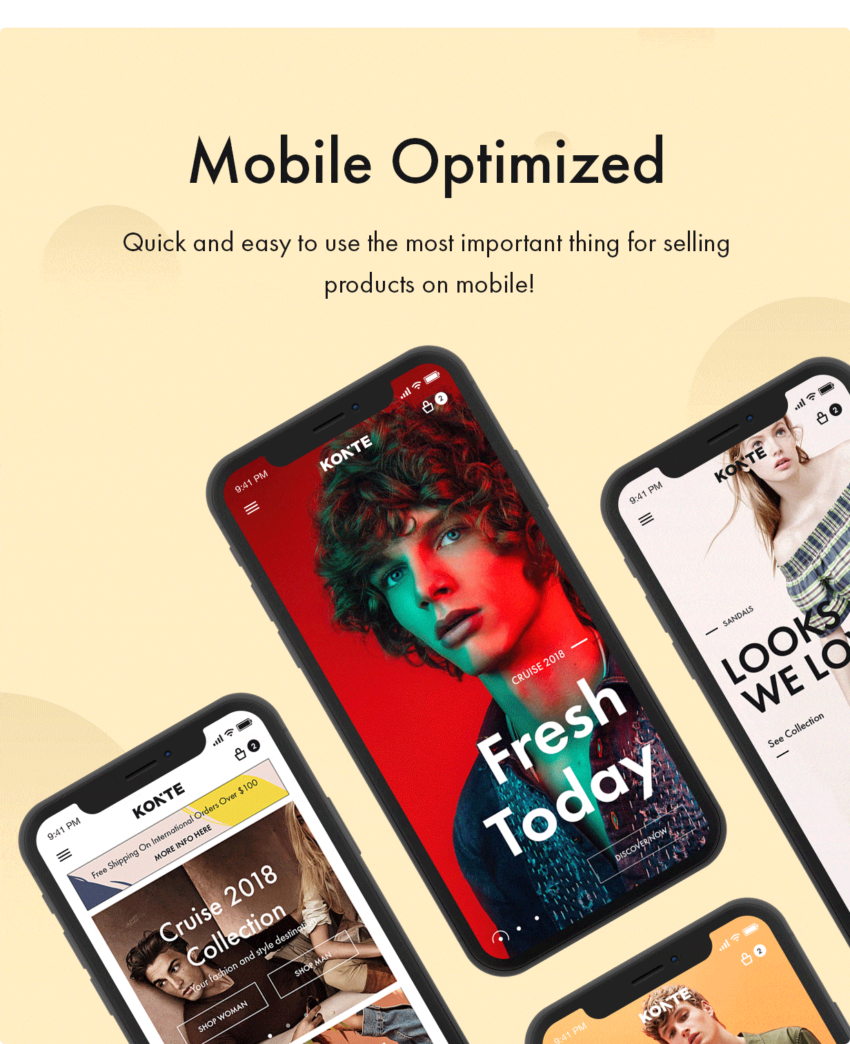 Konte WooCommerce theme - Mobile optimized