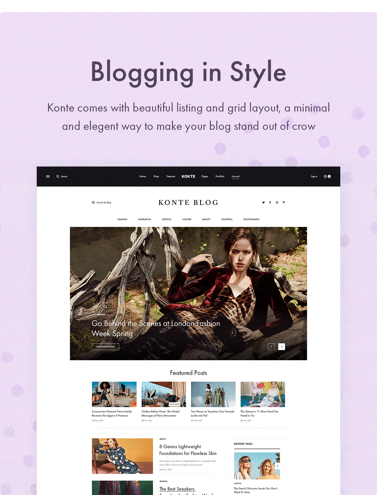 Tema Konte WooCommerce - Blogging dengan gaya